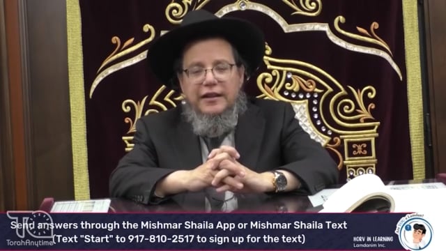 Mishmar Shaila Q1- Hagaon Harav Shlomo Cynamon Shlita, Rav of Khal B'nei Torah of Flatbush and Ram in Yeshiva Torah Vodaath asks TWO Kashas Binyanei Tisha B’Av!