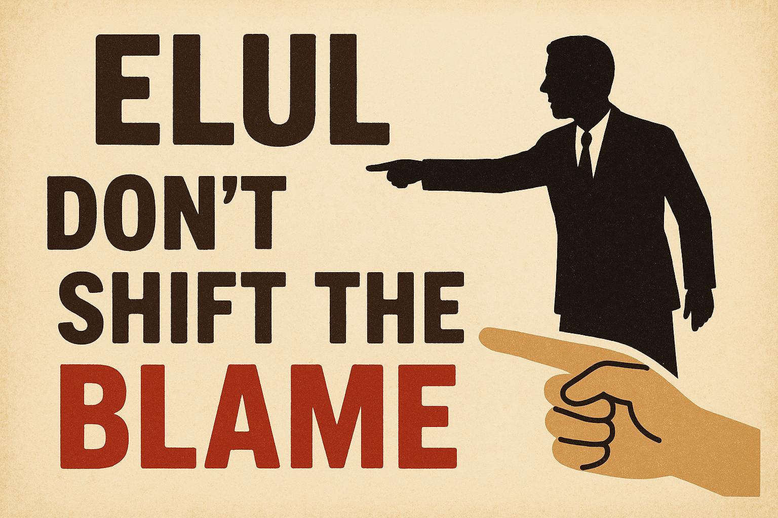 Elul: Don’t Shift The Blame