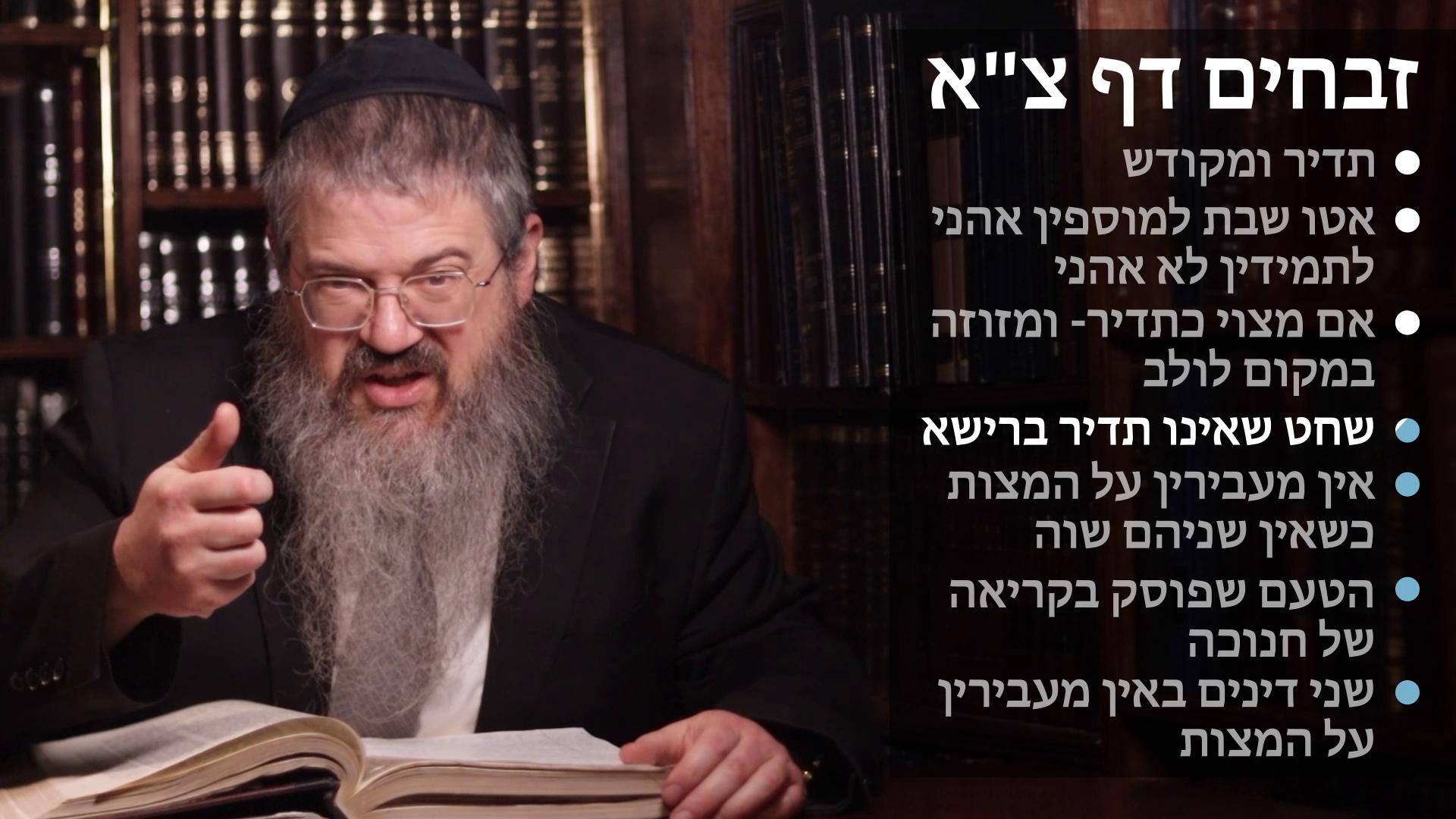 Zevachim daf 91 Tadir & mikudish, Shabbos is mikadeish the temidim, Is matzui like tadir- mezuzah with lulav