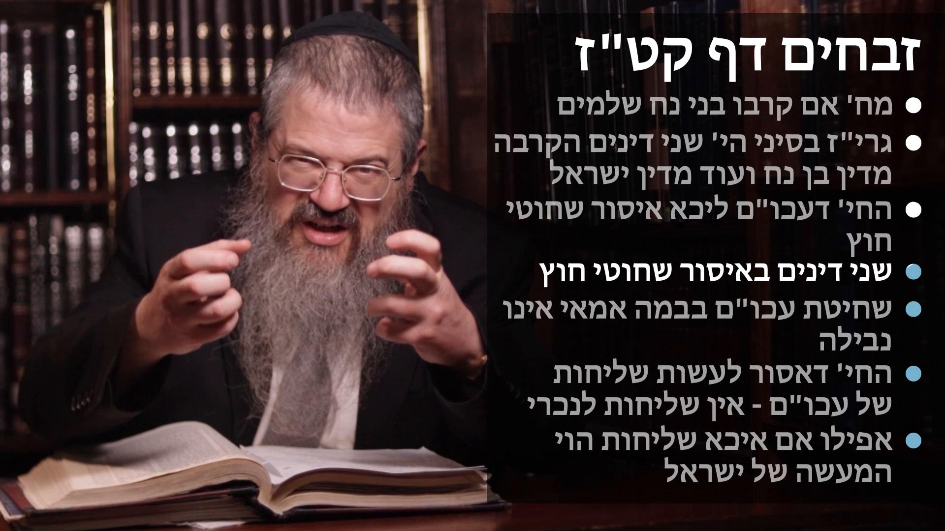 Zevachim daf 116 שלמים בבן נח, גרי"ז בסיני הי' קרבנות מדין ישראל ובן נח, שחוטי חוץ בעכו"ם, שני דינם בשחוטי חוץ, שחיטת עכו"ם נבילה, וישראל שליח בעבור נכרי 