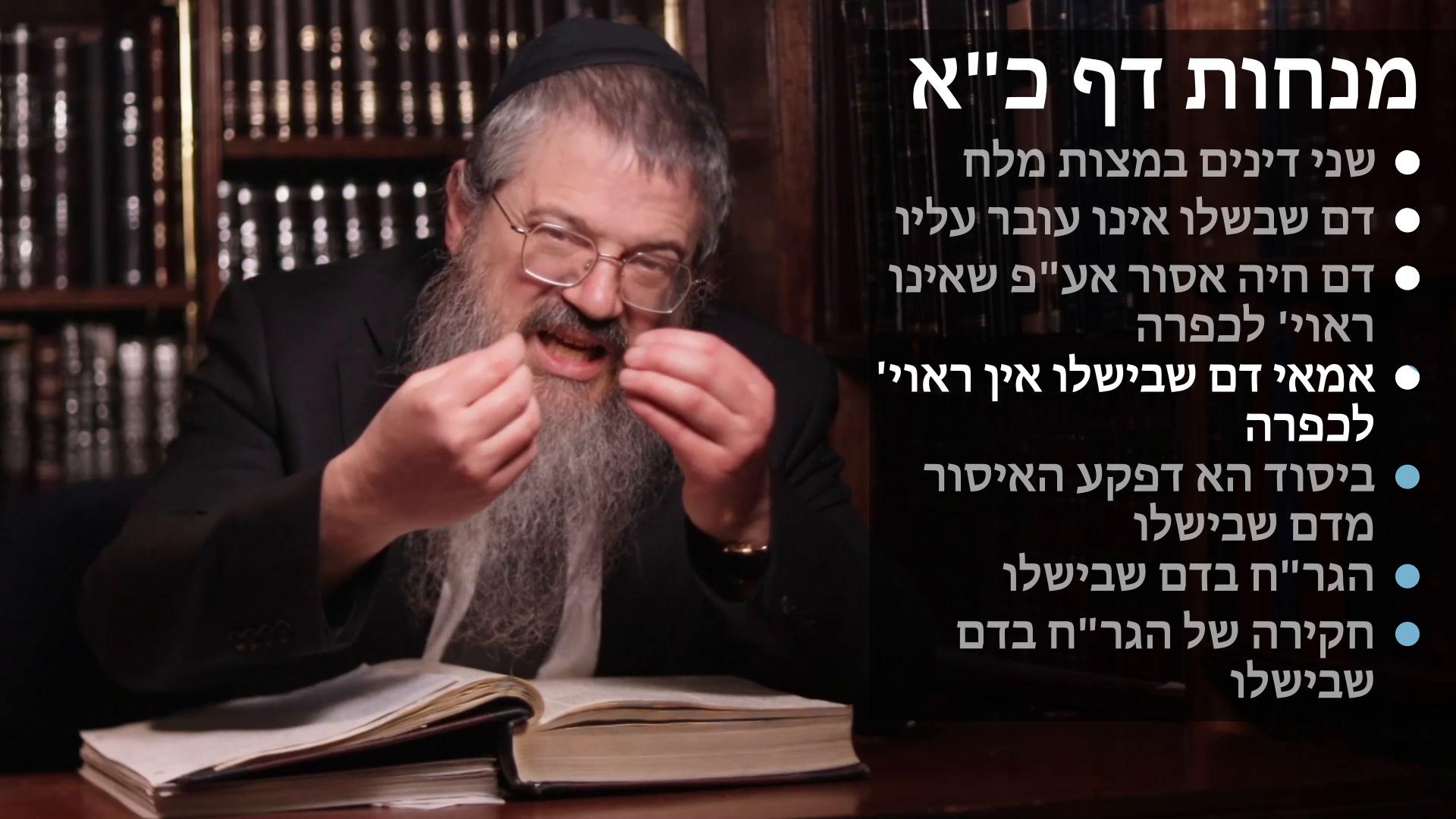  Menachot daf 21 שני דינים במצות מלח, דם שבישלו אינו עובר עליו ואינו ראוי לכפרה, Two dinim in melach, Dam shebishlo eino over, & it"s not michaper