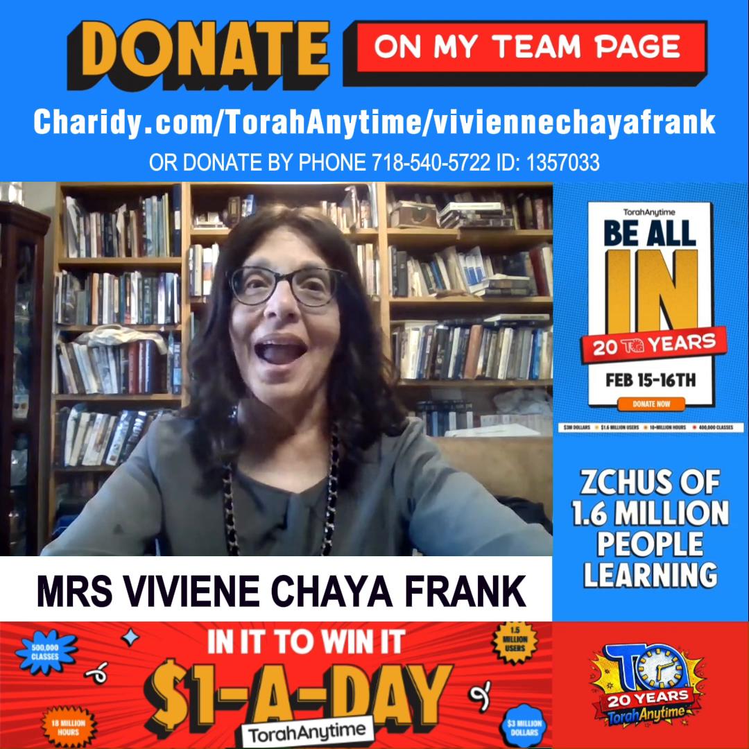 Mrs. Vivienne Chaya Frank | I Need Your Attention for a Moment