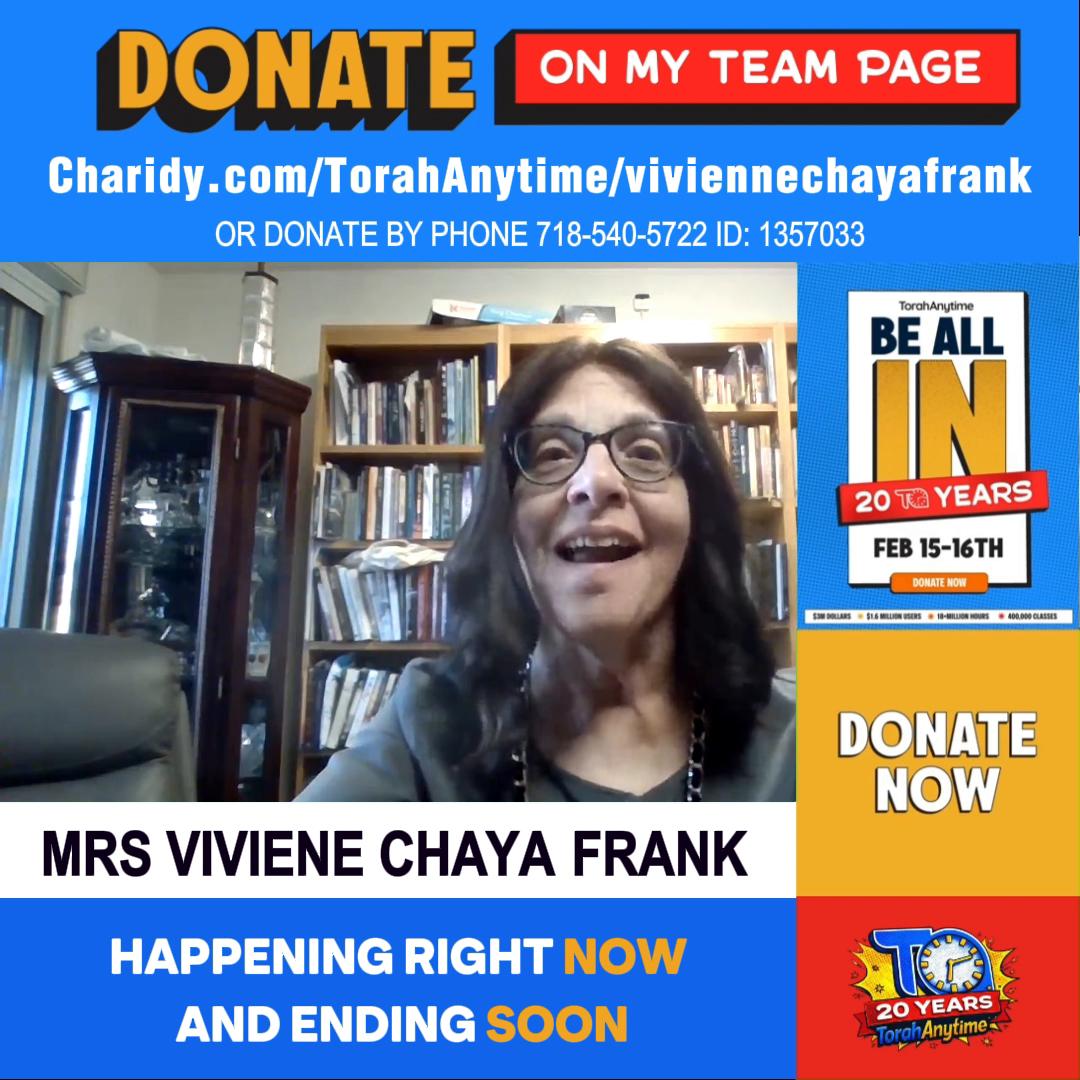 Mrs. Vivienne Chaya Frank | LAST CALL! Did you do it?