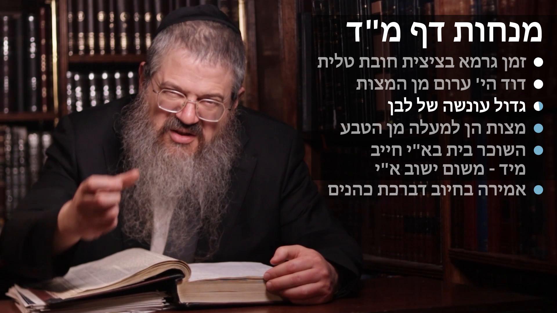  Menachos daf 44 זמן גרמא בציצית למ"ד חובת טלית, דוד הי' ערום מן המצות, גדול עונשה של לבן, מצות הן למעלה מהטבע,חיוב השוכר במזוזה בא"י מיד, אמירה בברכת כהנים 