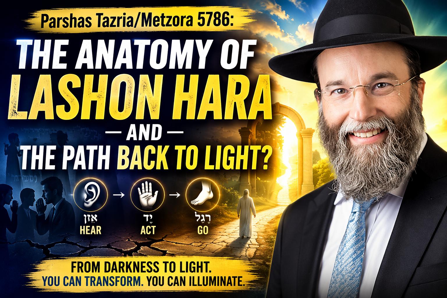 Parshas Tazria/Metzora 5786:  The Anatomy of Lashon Hara — And the Path Back to Light