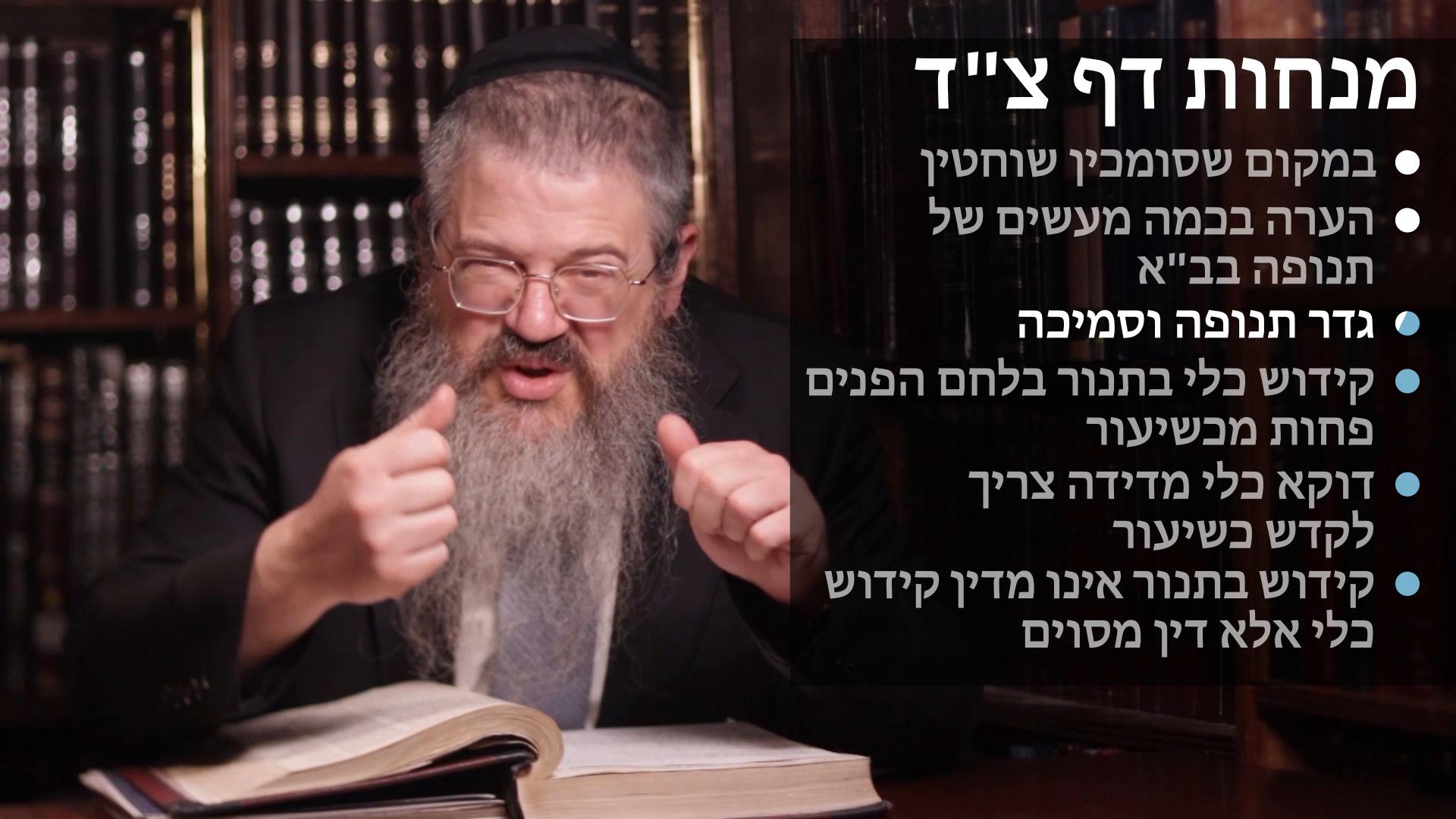 Menachot daf 94 במקום שסומכין שוחטין, כמה תנופות בב"א, גדר תנופה וסמיכה, קידוש כלי בתנור פחות מכשיעור, דוקא כלי מדידה 