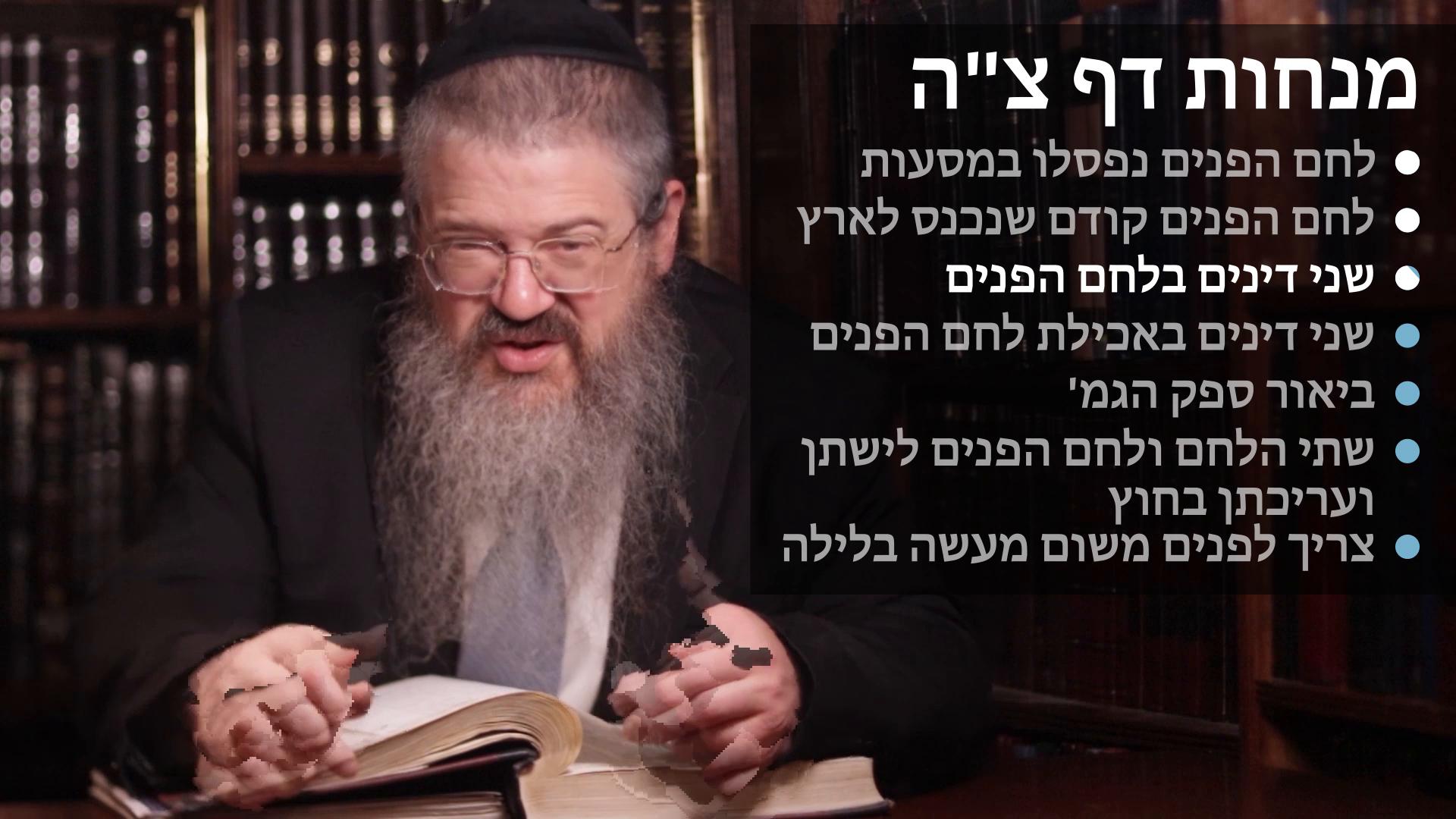 Menachot daf 95 לחם הפנים נפסלו במסעות, קודם שנכנס לארץ, שני דינים בלחם הפנים, שני דינים באכילתה, שתי הלחם ולחם הפנים לישתן ועריכתן בחוץ 