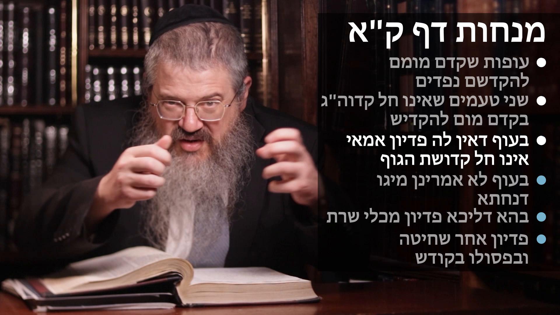 Menachot daf 101 עוף שקדם מום להקדשם, שני טעמים שאין חל קדוה"ג על בעל מום, בעוף לא אמרינן מיגו דנחתא, אין פדיון מכלי שרת, פדיון אחר שחיטה ובפסולו בקודש 