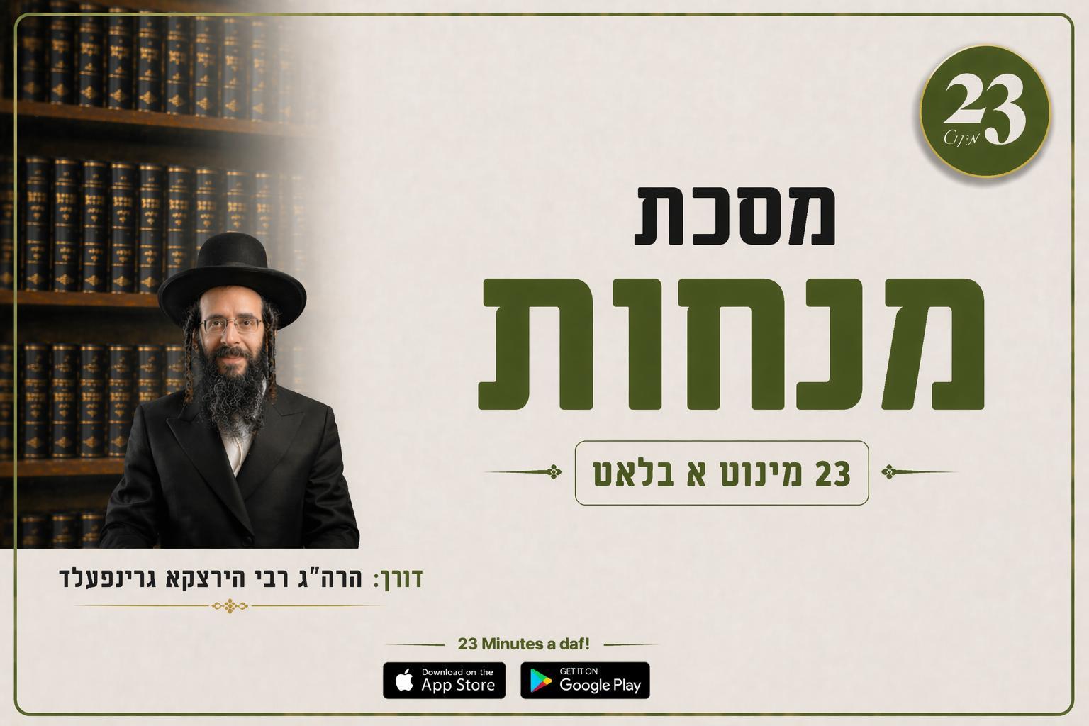 23 Minutes a daf: Menachos 104